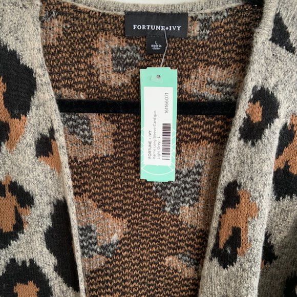 Fortune Ivy Karrie Long Sleeve Cardigan 